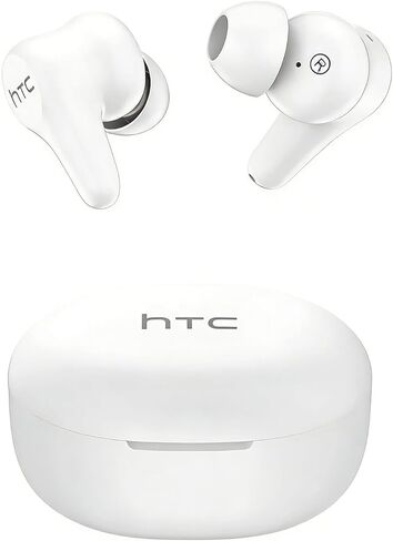HTC True Wireless Aybuds بالإضافة إلى إلغاء الضوضاء النشط ، في سماعة الأذن Bluetooth 5.3 مع حالة شحن USB C ، 4 مكالمات واضحة للميكروفون ، صوت ستيريو باس عميق ، IPX5 مقاوم للماء لنظام التشغيل iOS و Android in Kuwait