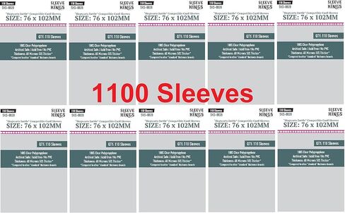 أكمام بطاقات أوروبية من Sleeve Kings مقاس 59 × 92 مم (10 × 110 حزمة، 1100 أكمام) in Kuwait
