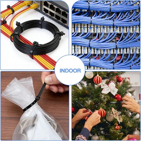 Zip Ties, 1500pcs 8 Inch Heavy Duty Self-Locking Nylon Zip Ties, Black Cable Ties with 70lb Tensile Strength, UV Resistant Cable Tie for Indoor and Outdoor Use in Saudi Arabia