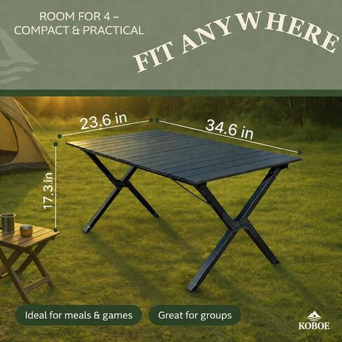 Foldable Camping Table – Heavy-Duty Steel Frame, 60-Second Setup, Portable Outdoor Table with Carry Bag (34.6" x 23.6") in Saudi Arabia