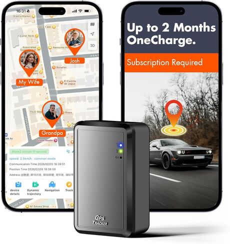 جهاز تعقب GPS للمركبات، جهاز تعقب أصول السيارات مع التطبيق، بطارية تصل إلى 7 أشهر، جهاز تتبع مغناطيسي مقاوم للماء، تغطية عالمية - iOS، Android (يتطلب الاشتراك) (8000 مللي أمبير) in Saudi Arabia