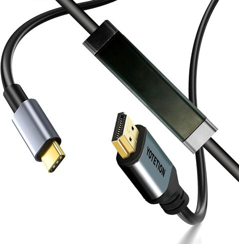 كابل USB C إلى HDMI 15FT، 4K30HZ، 1080P، سلك طويل من النوع C إلى HDMI، USB C (المصدر) متوافق مع iPhone15-16-18، MacBook Pro/Air، iPad، Mac Mini، Galaxy، XPS، HDMI(DISPLAY) متوافق مع التلفزيون والشاشة وجهاز العرض in Saudi Arabia