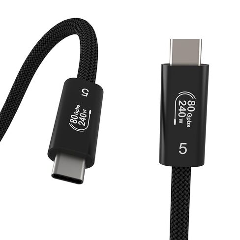 كابل USB4 بسرعة 80 جيجابت في الثانية لـ Thunderbolt 5، كابل USB C إلى USB C بطول 3.3 قدم، عرض نطاق ترددي يصل إلى 120 جيجابت في الثانية، شحن سريع 240 وات PD3.1، شاشة 16K/8K، متوافق مع Thunderbolt 4/3، MacBook، SSD، الشاشة in Saudi Arabia