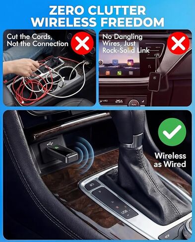 Wireless CarPlay Adapter for Apple iPhone - Converts Factory Wired CarPlay to Wireless, Quick Setup & Auto-Connect Every Drive, CarPlay Dongle for Cars from 2015+ & iOS10+ in Saudi Arabia