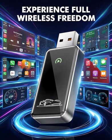 Wireless CarPlay Adapter for Apple iPhone - Converts Factory Wired CarPlay to Wireless, Quick Setup & Auto-Connect Every Drive, CarPlay Dongle for Cars from 2015+ & iOS10+ in Saudi Arabia