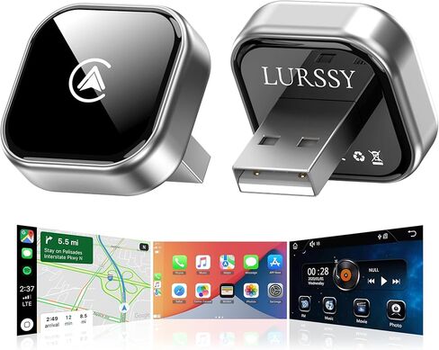 محول Apple CarPlay اللاسلكي - محول Android Auto 2026 المحدث مع اتصال (2.4 جيجا هرتز + 5.8 جيجا هرتز) - يدعم كلاً من iPhone (iOS 10+) Android (11+)، 2 في 1 سلكي للتوصيل والتشغيل اللاسلكي in Saudi Arabia
