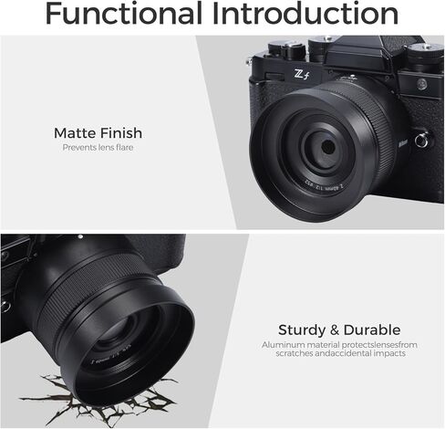 غطاء عدسة معدني للكاميرا لكاميرا Nikon Nikkor Z 40 مم F2، Z 28 مم f/2.8، Z 28 مم f/2.8 عدسة متوافقة مع مرشحات الأشعة فوق البنفسجية مقاس 52 مم (أسود) in Kuwait