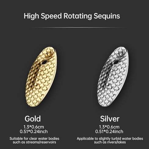5pcs Fly Fishing Lures with Spinner, Trout Spinners, Fly Fishing Sequins Lures Kit for Bass Trout Salmon Sunfish Pike in Saudi Arabia