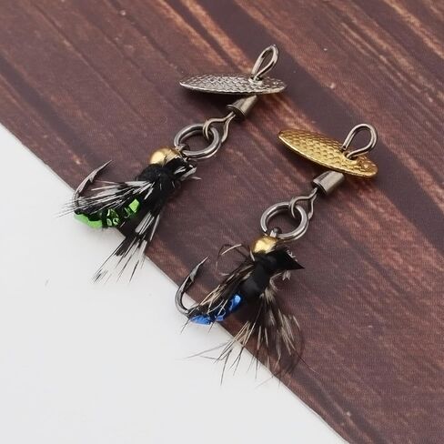 5pcs Fly Fishing Lures with Spinner, Trout Spinners, Fly Fishing Sequins Lures Kit for Bass Trout Salmon Sunfish Pike in Saudi Arabia
