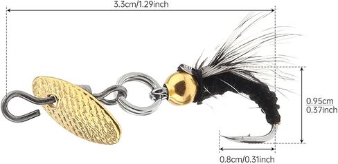 5pcs Fly Fishing Lures with Spinner, Trout Spinners, Fly Fishing Sequins Lures Kit for Bass Trout Salmon Sunfish Pike in Saudi Arabia