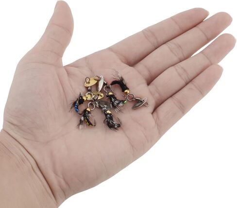 5pcs Fly Fishing Lures with Spinner, Trout Spinners, Fly Fishing Sequins Lures Kit for Bass Trout Salmon Sunfish Pike in Saudi Arabia