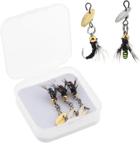 5pcs Fly Fishing Lures with Spinner, Trout Spinners, Fly Fishing Sequins Lures Kit for Bass Trout Salmon Sunfish Pike in Saudi Arabia