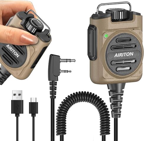 Microphone Handheld Volume Adjustable Speaker AR-158 Rechargeable Shoulder Mic Ham Radio Speaker Mic for Baofeng UV-5R mini BF-F8HP PRO AR-5RM UV-21R UV-32 for Midland Kenwood Walkie Talkies in Saudi Arabia