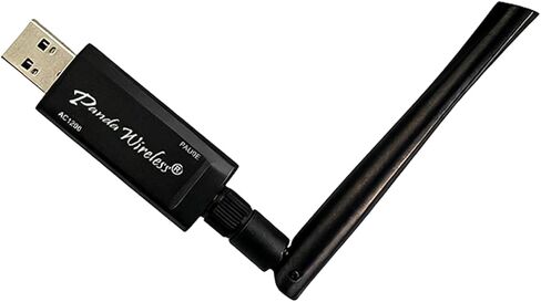 محول USB AC لاسلكي Panda Wireless PAU0E AC1200 - مع هوائي عالي الكسب - Win 7/8/10/11، Zorin، Mint، Ubuntu، MX Linux، Manjaro، Fedora، Kali Linux، openSUSE، Rocky وRaspbian in Kuwait