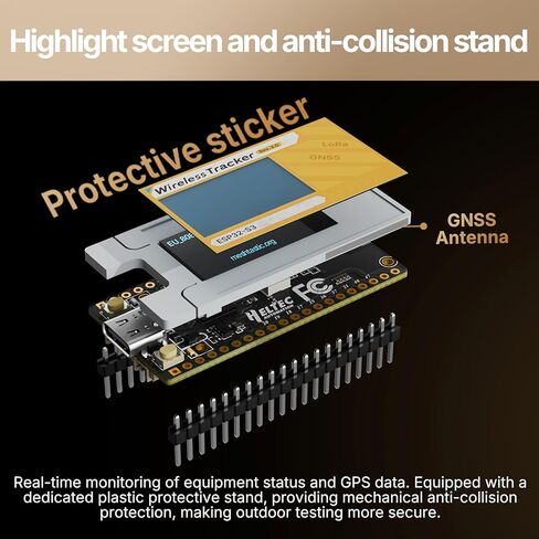 Heltec ESP32 Wireless Tracker V2 ESP32-S3 LoRa Mesh Node Compatible with Meshtastic 28dBm High Power SX1262 UC6580 Dual Band GNSS GPS Module Arduino LoRaWAN for Asset Tracking Personnel Positioning in Saudi Arabia