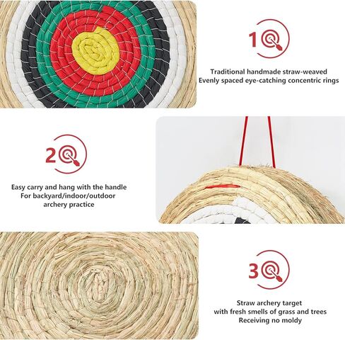 Archery Targets for Backyard 20 Inch Traditional Hand-Made Round Straw Archery Target Bow & Arrow Target for Archery Practice in Saudi Arabia