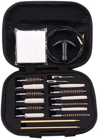 General Pistol Cleaning Kit, 22cal Air Tube Cleaning Kit, 22, 357, 38, 9mm, 40, 45 Caliber Pistol Cleaning Kits, Equipped with Brass Serrated Adapter and Nylon Flexible Cable, Packed in A Storage Box in Saudi Arabia