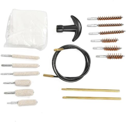 General Pistol Cleaning Kit, 22cal Air Tube Cleaning Kit, 22, 357, 38, 9mm, 40, 45 Caliber Pistol Cleaning Kits, Equipped with Brass Serrated Adapter and Nylon Flexible Cable, Packed in A Storage Box in Saudi Arabia