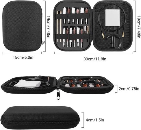 General Pistol Cleaning Kit, 22cal Air Tube Cleaning Kit, 22, 357, 38, 9mm, 40, 45 Caliber Pistol Cleaning Kits, Equipped with Brass Serrated Adapter and Nylon Flexible Cable, Packed in A Storage Box in Saudi Arabia