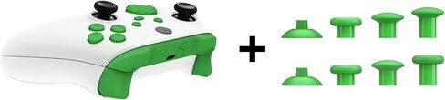 eXtremeRate Green ThumbsGear Interchangeable Ergonomic Thumbstick + Replacement Buttons for Xbox Series S/X Controller in Saudi Arabia