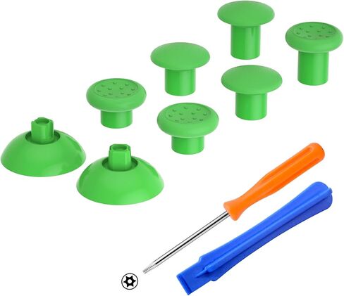 eXtremeRate Green ThumbsGear Interchangeable Ergonomic Thumbstick + Replacement Buttons for Xbox Series S/X Controller in Saudi Arabia