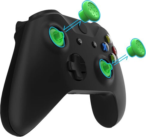 eXtremeRate Green ThumbsGear Interchangeable Ergonomic Thumbstick + Replacement Buttons for Xbox Series S/X Controller in Saudi Arabia