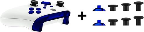 eXtremeRate Chrome Blue ThumbsGear Interchangeable Ergonomic Thumbstick + Replacement Buttons for Xbox Series S/X Controller in Saudi Arabia