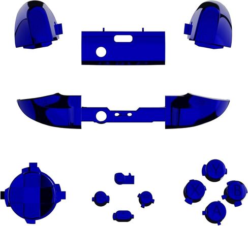 eXtremeRate Chrome Blue ThumbsGear Interchangeable Ergonomic Thumbstick + Replacement Buttons for Xbox Series S/X Controller in Saudi Arabia