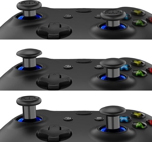 eXtremeRate Chrome Blue ThumbsGear Interchangeable Ergonomic Thumbstick + Replacement Buttons for Xbox Series S/X Controller in Saudi Arabia