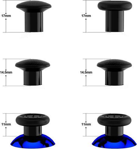 eXtremeRate Chrome Blue ThumbsGear Interchangeable Ergonomic Thumbstick + Replacement Buttons for Xbox Series S/X Controller in Saudi Arabia