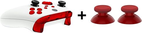 eXtremeRate Carmine Red Custom Thumbsticks + Chrome Red Replacement Buttons for Xbox Series X/S Controller in Saudi Arabia