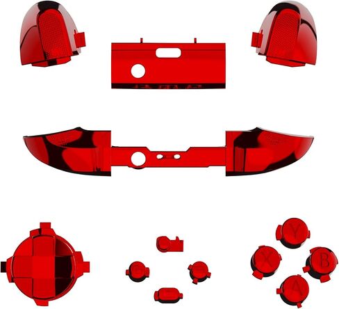 eXtremeRate Carmine Red Custom Thumbsticks + Chrome Red Replacement Buttons for Xbox Series X/S Controller in Saudi Arabia