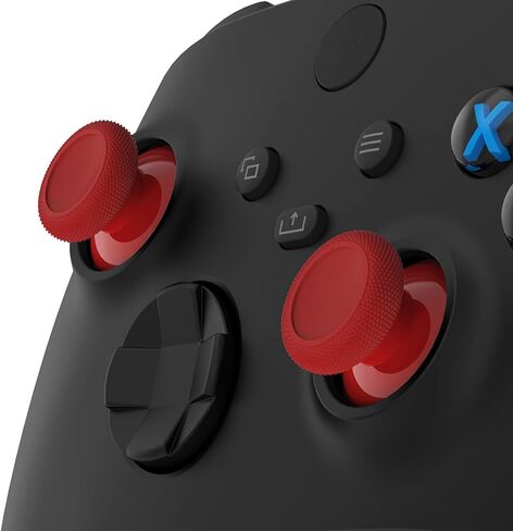 eXtremeRate Carmine Red Custom Thumbsticks + Chrome Red Replacement Buttons for Xbox Series X/S Controller in Saudi Arabia