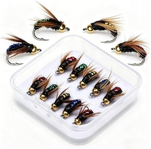10pcs, Artificial Nymph Fly, Bead Head, Bionic Insect, Fishing Lure Hook in Saudi Arabia