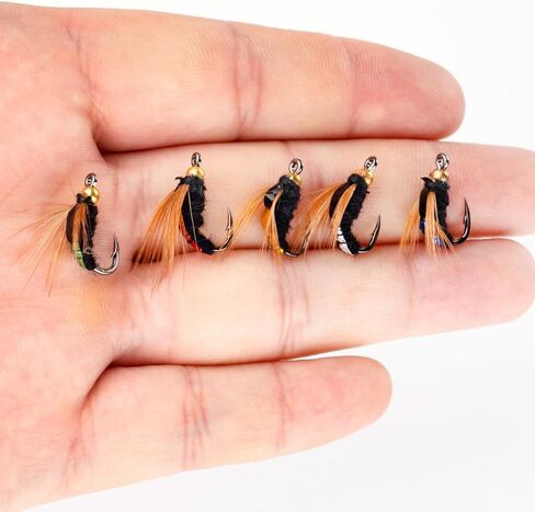 10pcs, Artificial Nymph Fly, Bead Head, Bionic Insect, Fishing Lure Hook in Saudi Arabia