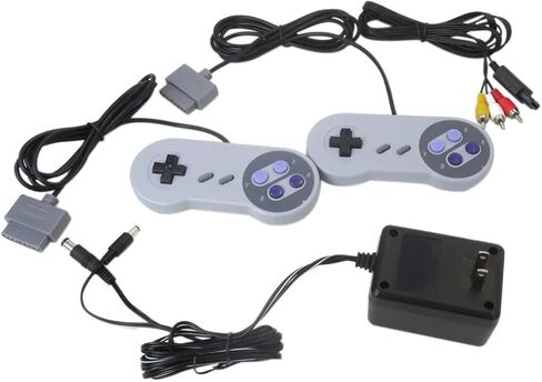 2-Pack Wired Controllers with AV Cable Power Adapter Bundle, Retro Gamepad Console for Super Nintendo SNES, Gray in Saudi Arabia