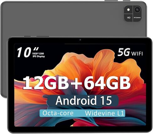 جهاز لوحي Android 15، أجهزة لوحية مقاس 10 بوصات، وحدة معالجة مركزية ثماني النواة، توسيع 12 جيجابايت + 64 جيجابايت + 512 جيجابايت، شاشة عرض 1280 × 800، Wi-Fi6، كاميرا مزدوجة، كمبيوتر لوحي ببطارية 6000 مللي أمبير في الساعة، Widevine L1 Google Kids Space in Saudi Arabia