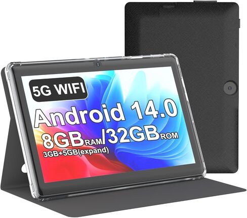 Tablet 7Inch Android 14.0 with Protective Case,8GBRAM（3GB+5GB expend）+ 32GB ROM, IPS Screen, Dual Camera, Bluetooth 5.0 2.4G+5G WiFi ;3000mah Battery Tab (Pink in Saudi Arabia