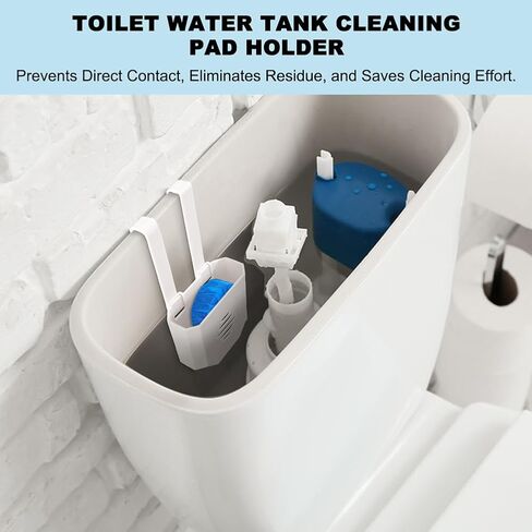حامل الكمبيوتر اللوحي لخزان المرحاض، حامل لوحي لوعاء المراحيض المعلق مقاس 3.7 × 2.9 × 0.7 بوصة، ودعامة أقراص مبيض خزان المرحاض (قطعتان) in Kuwait