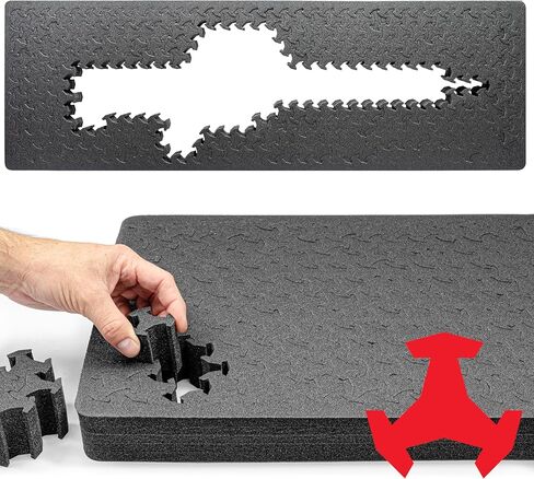 Eylar RAGAR 41.75" x 13.5" Reconfigurable & Reusable Protective XP Crosslinked Foam Insert For Hard Rifle Cases (1 Ragar Layer) in Saudi Arabia