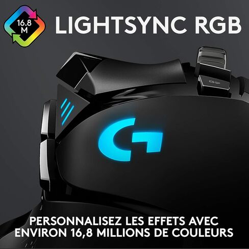 Logitech G502 Hero High Performance Wired Gaming Mouse, Hero 25K Sensor, 25,600 DPI, RGB, Adjustable Weights, 11 Programmable Buttons, On-Board Memory, PC/Mac - Black (Renewed) in Saudi Arabia