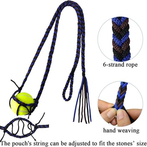 Balearic Shepherd Sling,Handcrafted Braided Old-Fashioned Slingshot,Rock Throwing Sling in Saudi Arabia