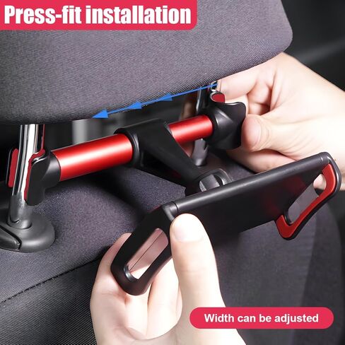 Car Headrest Mount, Universal 360 Rotating Auto Backseat Tablet & Phone Holder, Adjustable Vehicle Headrest Tablet Stand Cradle for 5.3"-10.2" Cellphones and Other Devices(Red) in Saudi Arabia