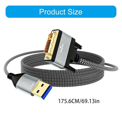 Usb3.0 to Dvi-d Male Video Cable,1920x1200 High Resolution, Plug-and-Play PVC Cable for Office & Home Use in Saudi Arabia