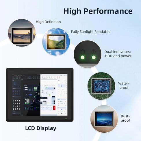 17 inch Industrial Embedded Panel PC,IP65 Fanless All-in-One Computer,Windows 11 pro,10 Point Capacitive Industrial Touch Screen,HDMI/COM/LAN/USB/GPIO,for Automation,Kiosk(J6412,8G+128G) in Saudi Arabia