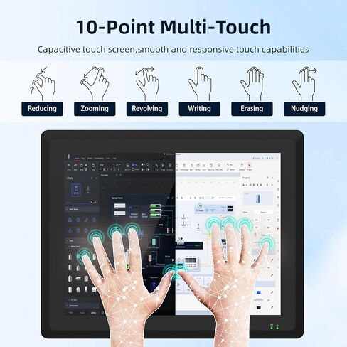 17 inch Industrial Embedded Panel PC,IP65 Fanless All-in-One Computer,Windows 11 pro,10 Point Capacitive Industrial Touch Screen,HDMI/COM/LAN/USB/GPIO,for Automation,Kiosk(J6412,8G+128G) in Saudi Arabia