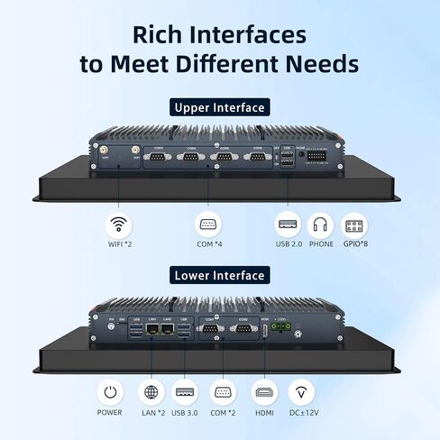 17 inch Industrial Embedded Panel PC,IP65 Fanless All-in-One Computer,Windows 11 pro,10 Point Capacitive Industrial Touch Screen,HDMI/COM/LAN/USB/GPIO,for Automation,Kiosk(J6412,8G+128G) in Saudi Arabia