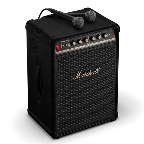 Marshall Bromley 450 Portable Party Speaker - Loud 360° Sound with Bass EQ Controls | 40+ Hours Playtime | Bluetooth, 3.5 mm AUX, RCA, Microphone, Instrument Inputs | LED Lights - Black and Brass in Saudi Arabia