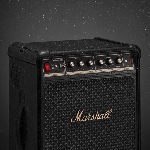 Marshall Bromley 450 Portable Party Speaker - Loud 360° Sound with Bass EQ Controls | 40+ Hours Playtime | Bluetooth, 3.5 mm AUX, RCA, Microphone, Instrument Inputs | LED Lights - Black and Brass in Saudi Arabia