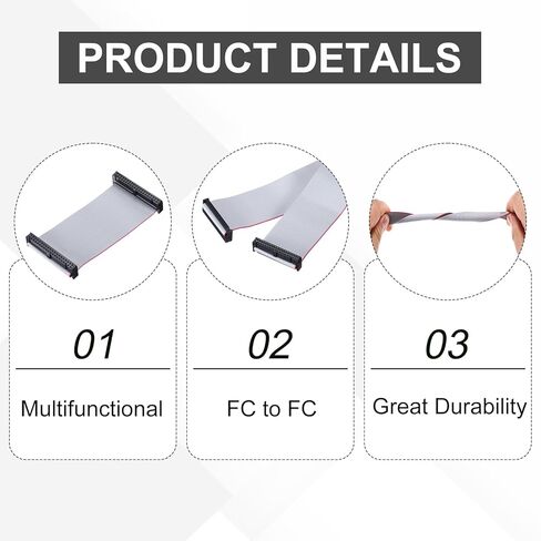 Generic 4 قطع IDC كابل الشريط المسطح، 2.54 مم عرض 50 مم 10 سم طول 40 دبوس FC إلى FC سلك موصل الشريط المسطح للكمبيوتر الشخصي، شاشات LED in Saudi Arabia